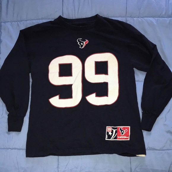 Majestic Other - Houston Texans JJ Majestic Navy‎ Blue Long Sleeve Tee with Red and White Accents